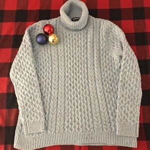 LANDS’ END BLUE FLECKED TURTLENECK SWEATER